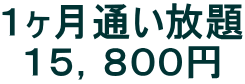 １ヶ月通い放題 １５，８００円